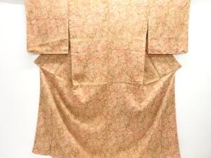 大正ロマン　マジョリカお召　寺院風景模様織り出し着物